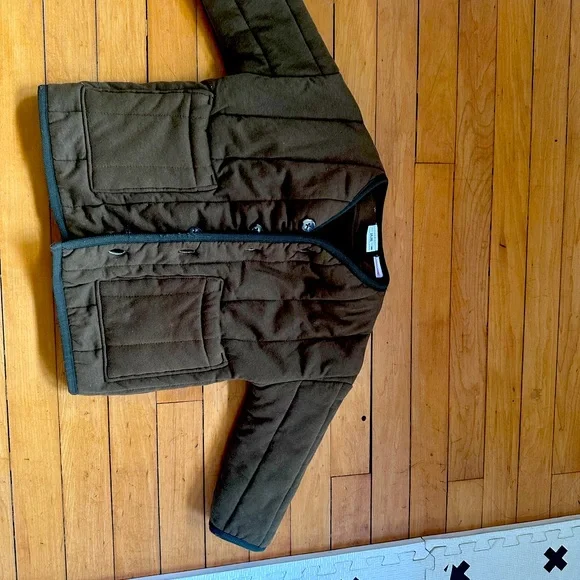 Zara Olive green Channel lined jacket with tortoise shell faux buttons - Picture 4 of 4